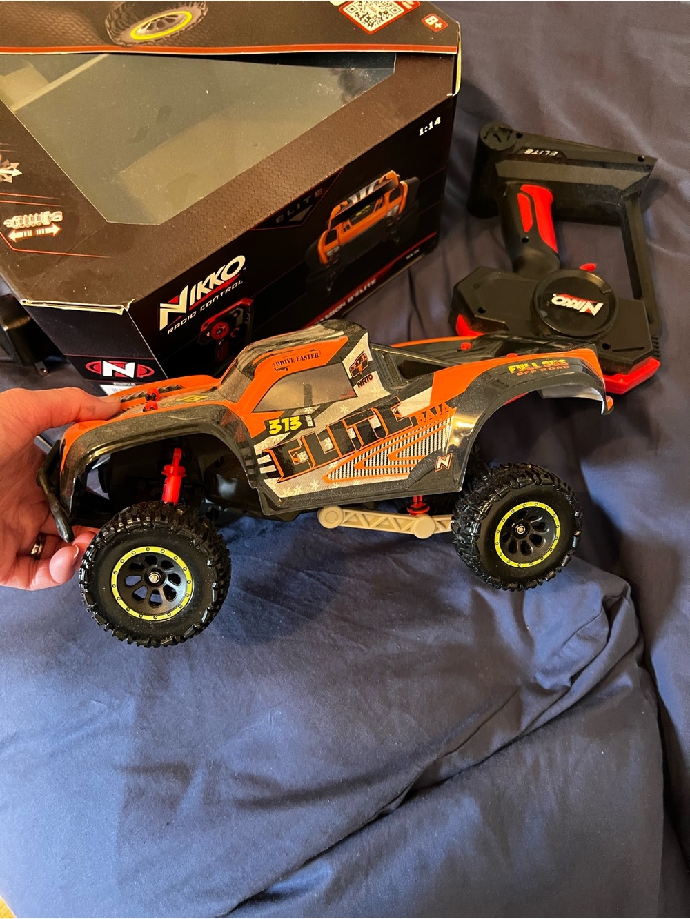 Orange RC Monster Truck - Kids Toy Remote Control Vehicle